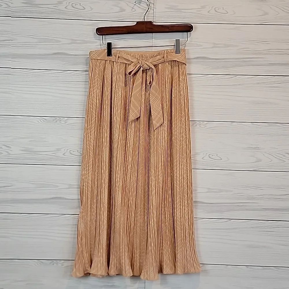 Alice Blue Pleated Midi Skirt - Blush Pink/orange Womens Size S - Picture 2 of 11